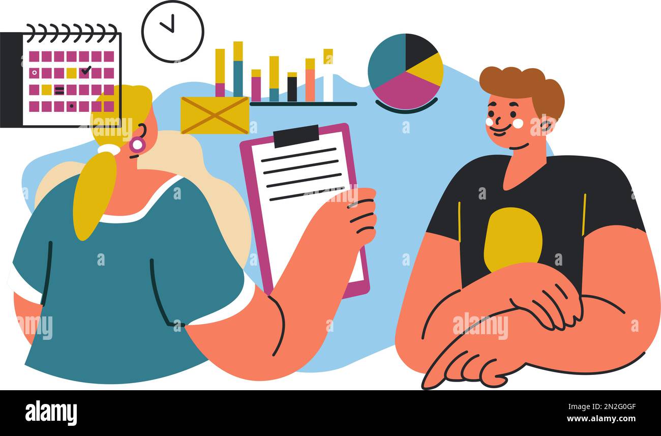 Business team working on project together, vector Stock Vector Image ...