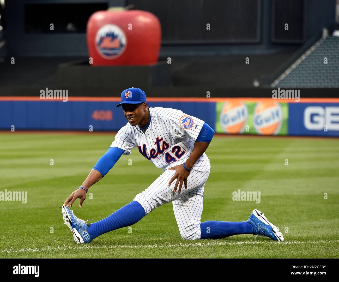 New York Mets Curtis Granderson stands at the plate in the first