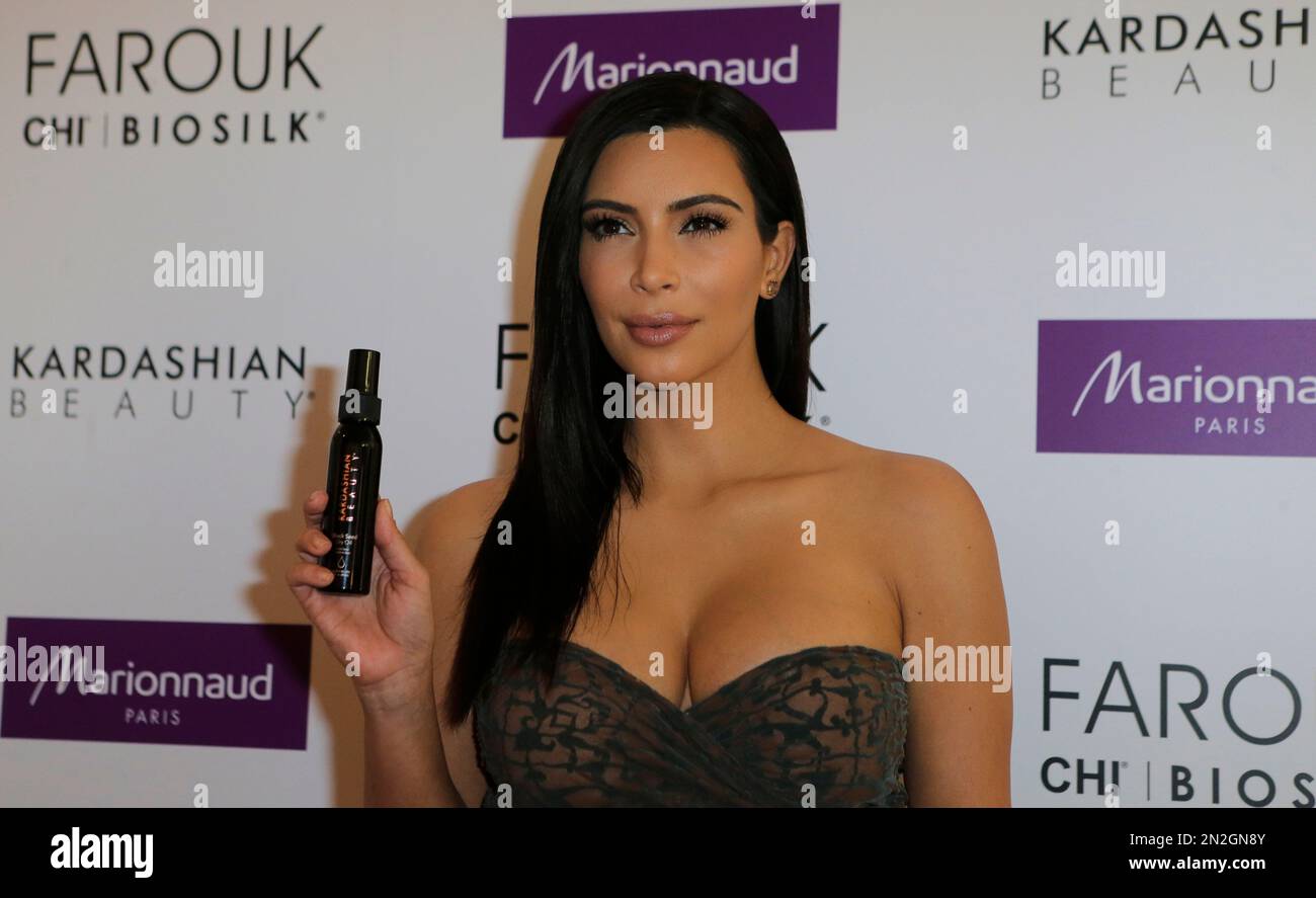 Kim Kardashian promote her perfume line in Paris, Wednesday, April 15