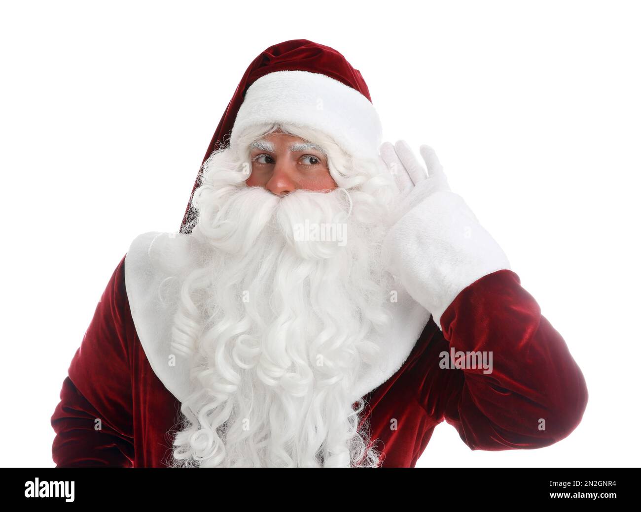 Portrait of Santa Claus on white background Stock Photo - Alamy