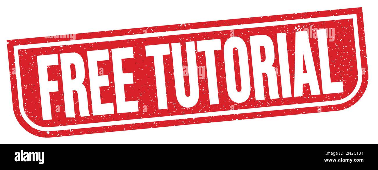 FREE TUTORIAL text written on red grungy stamp sign Stock Photo - Alamy