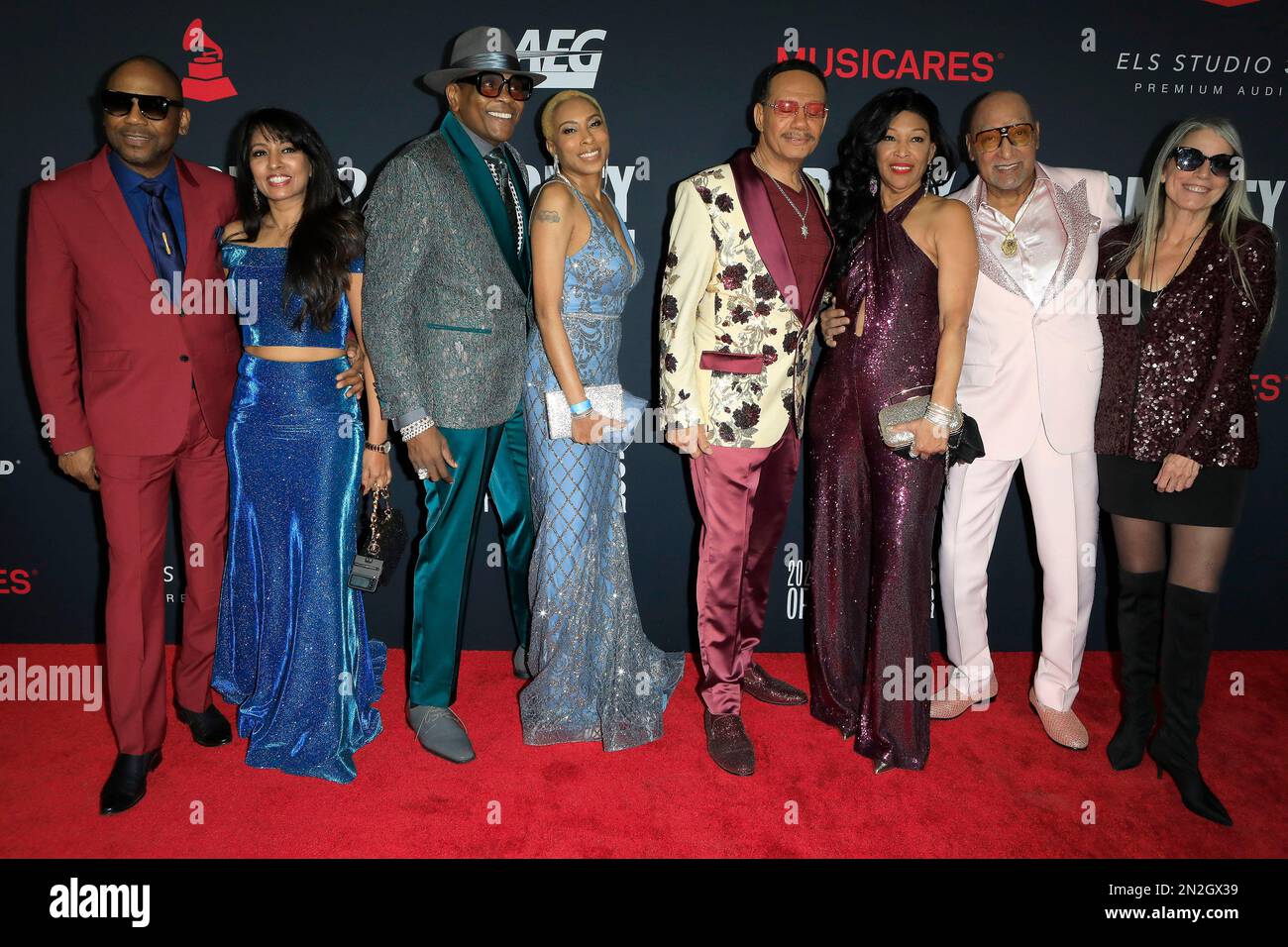February 3, 2023, Los Angeles, California, USA: LOS ANGELES - FEB 3: The Four Tops, Abdul Fakir (R) at the 2023 MusiCares Persons of the Year Gala at LA Convention Center on February 03, 2023 in Los Angeles, CA. (Credit Image: © Nina Prommer/ZUMA Press Wire) EDITORIAL USAGE ONLY! Not for Commercial USAGE! Stock Photo