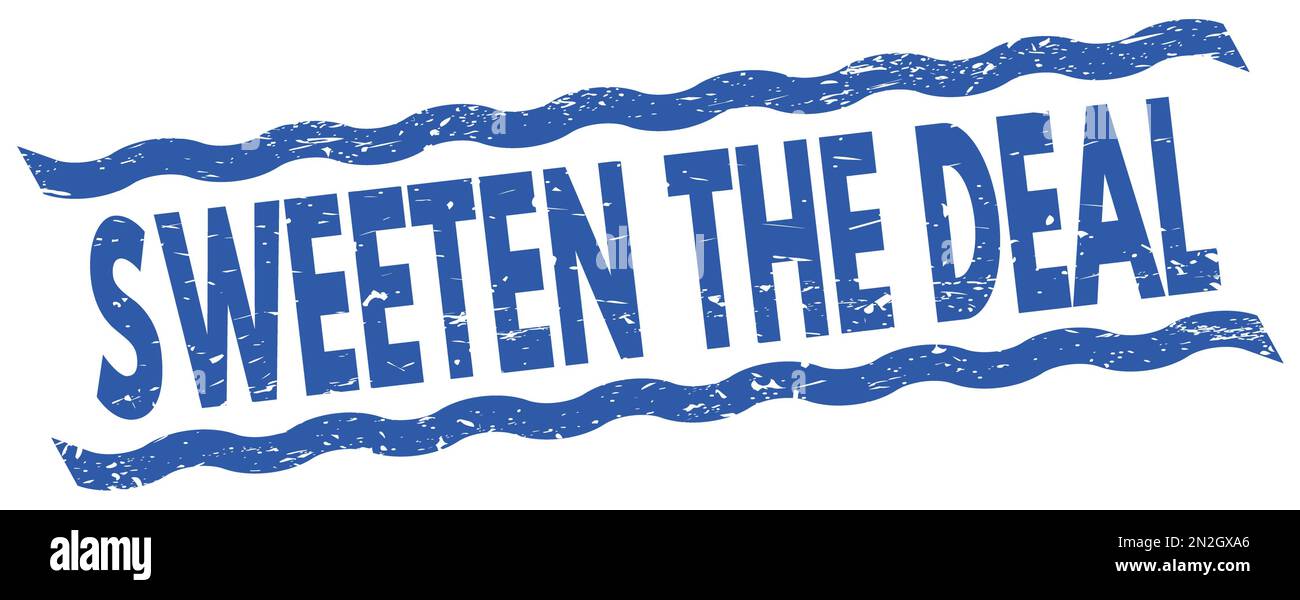 SWEETEN THE DEAL text written on blue lines stamp sign. Stock Photo