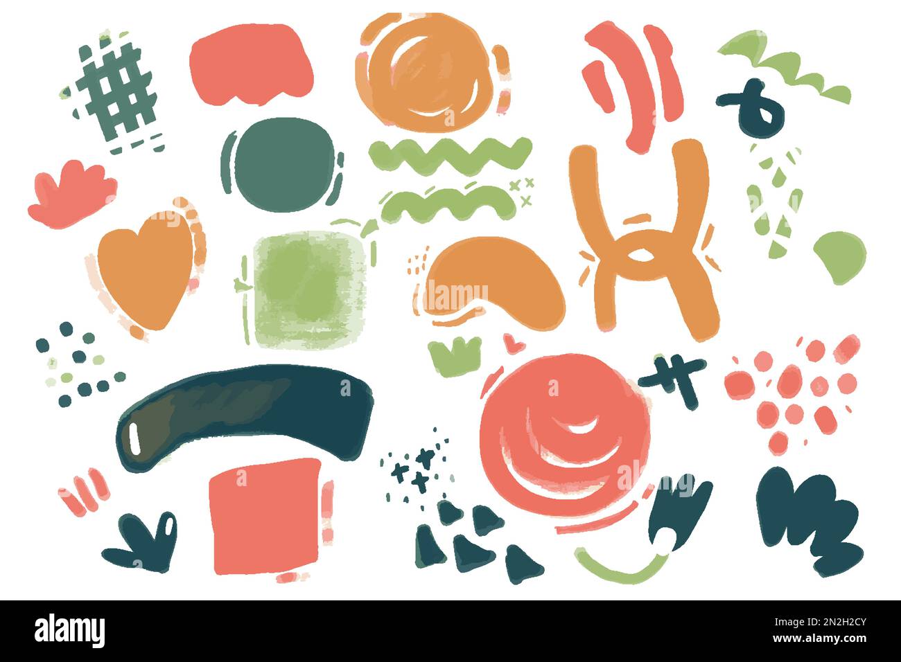 Set . Hand drawn various shapes and doodle objects. Abstract ...