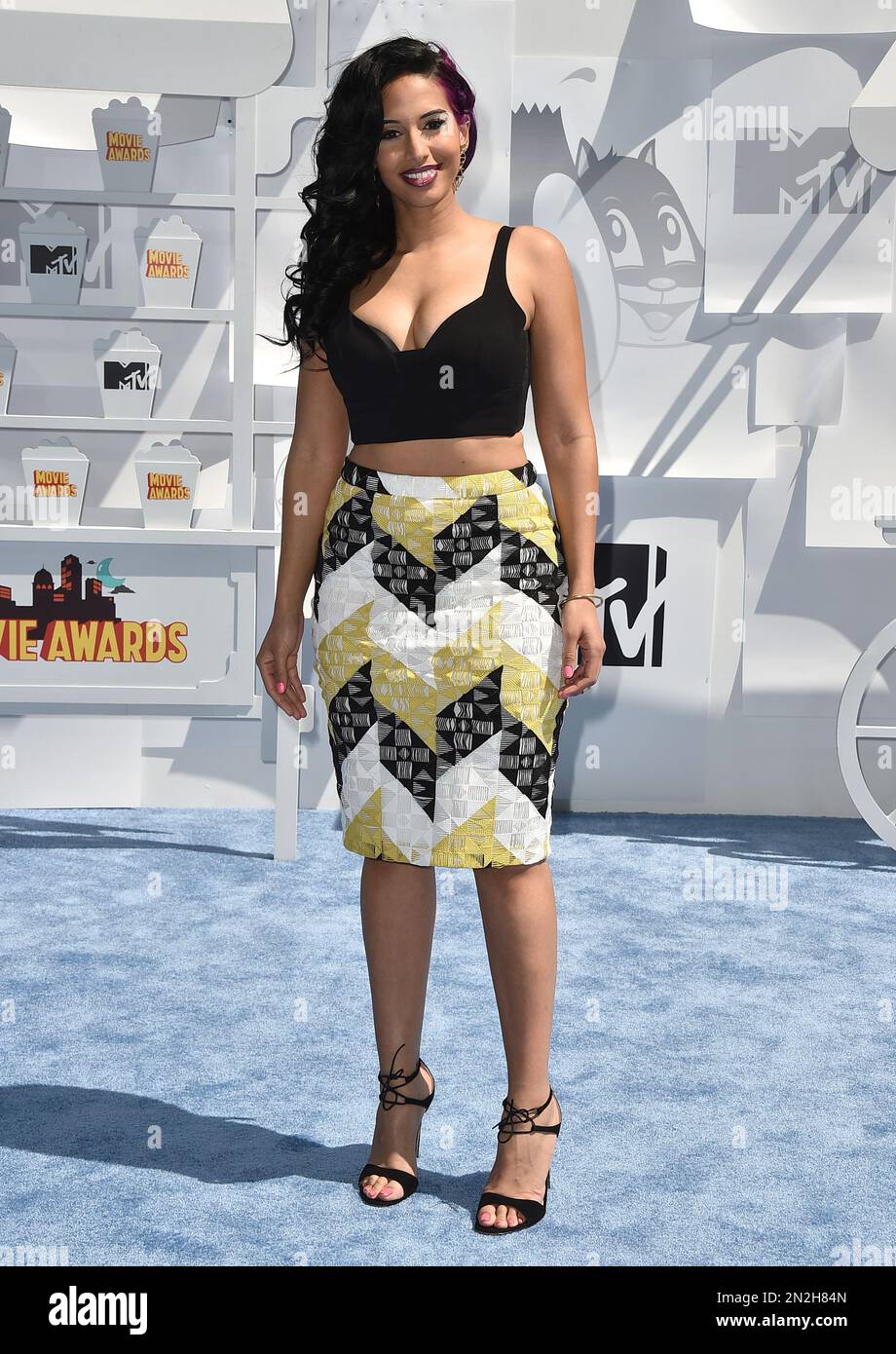 Nessa arrives at the MTV Movie Awards at the Nokia Theatre on Sunday ...