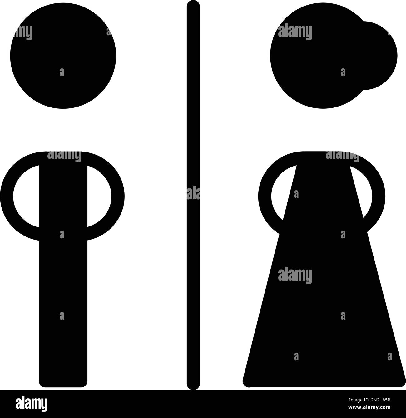 Toilet sign vector with man and woman restroom symbol in a glyph ...