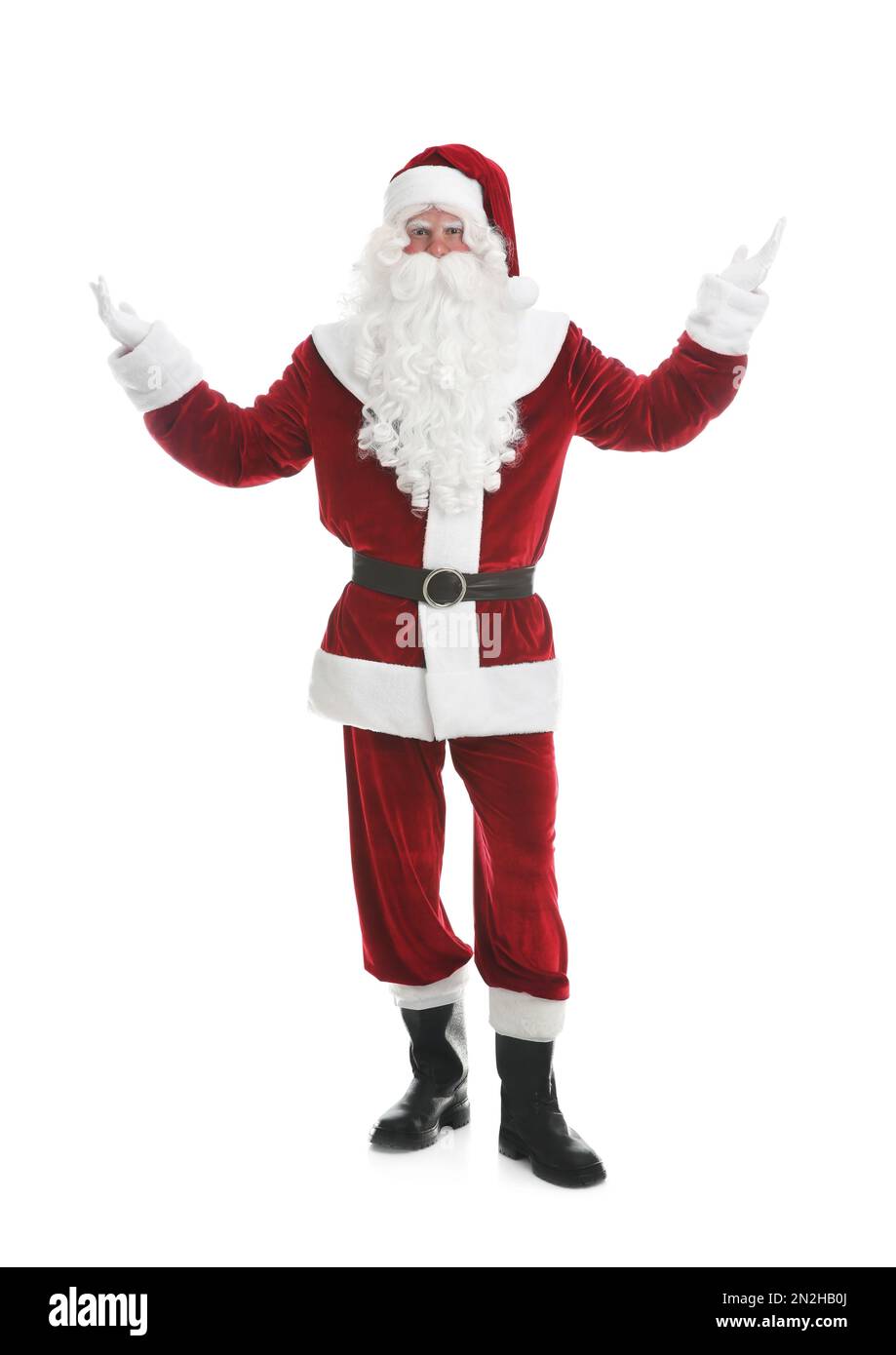 Full length portrait of Santa Claus on white background Stock Photo - Alamy