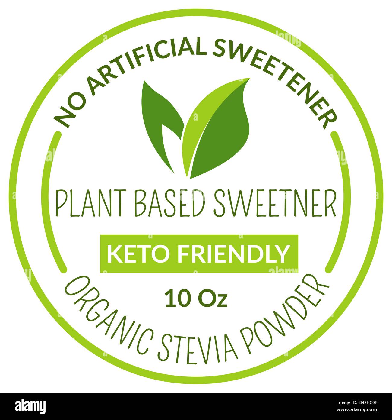 Plant based sweetener, no artificial components and elements. Organic stevia powder keto