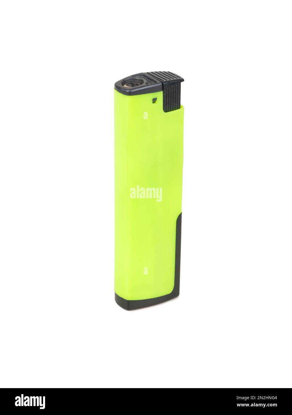 Green plastic lighter isolated on white background Stock Photo Alamy