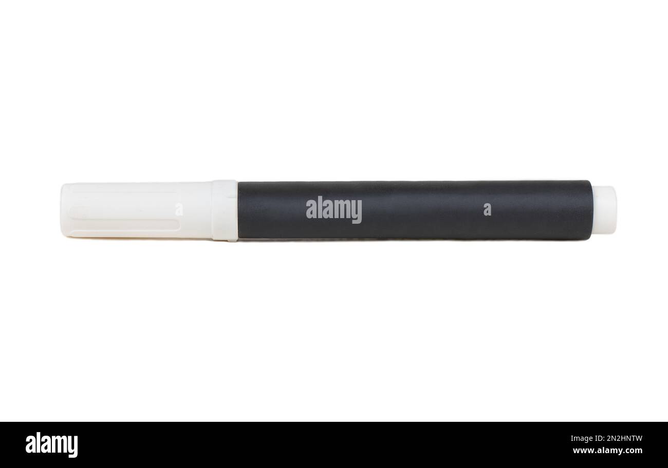 White marker with closed cap isolated on white background. Stock Photo