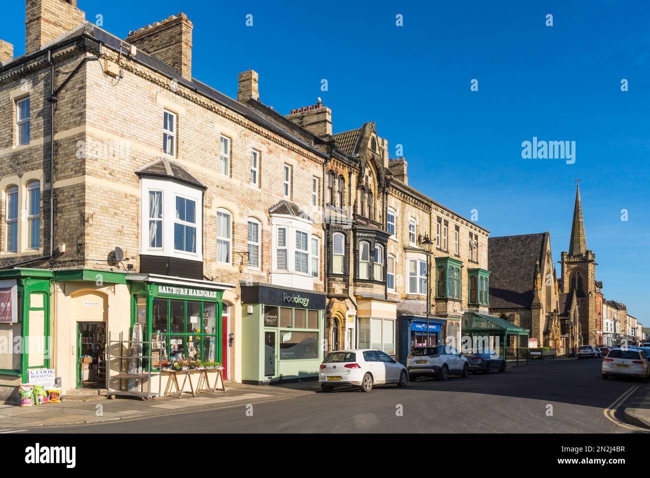 Buildings in Milton street, a conservation area within Saltburn, North