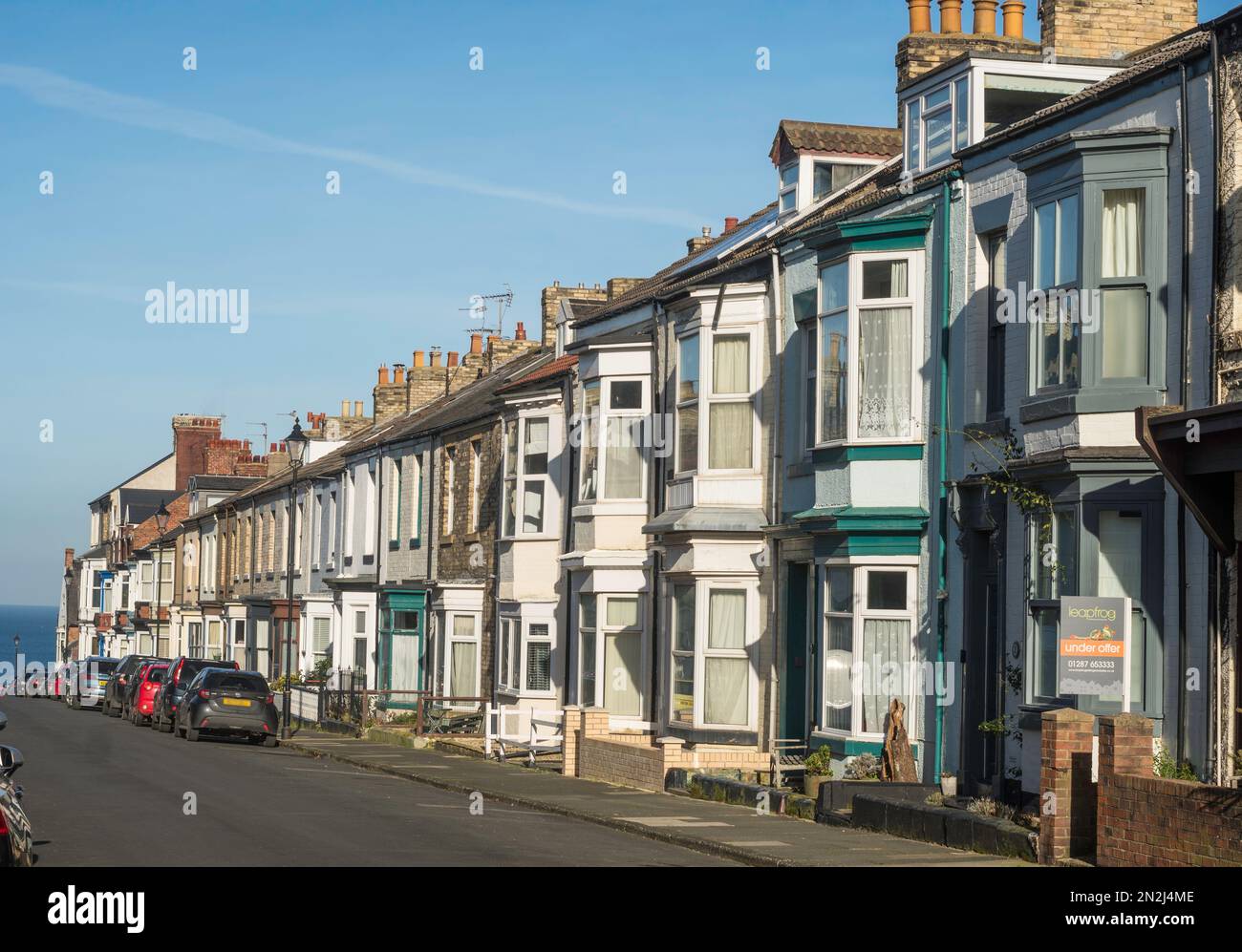 A row of terraced houses in Street, Saltburn, North Yorkshire