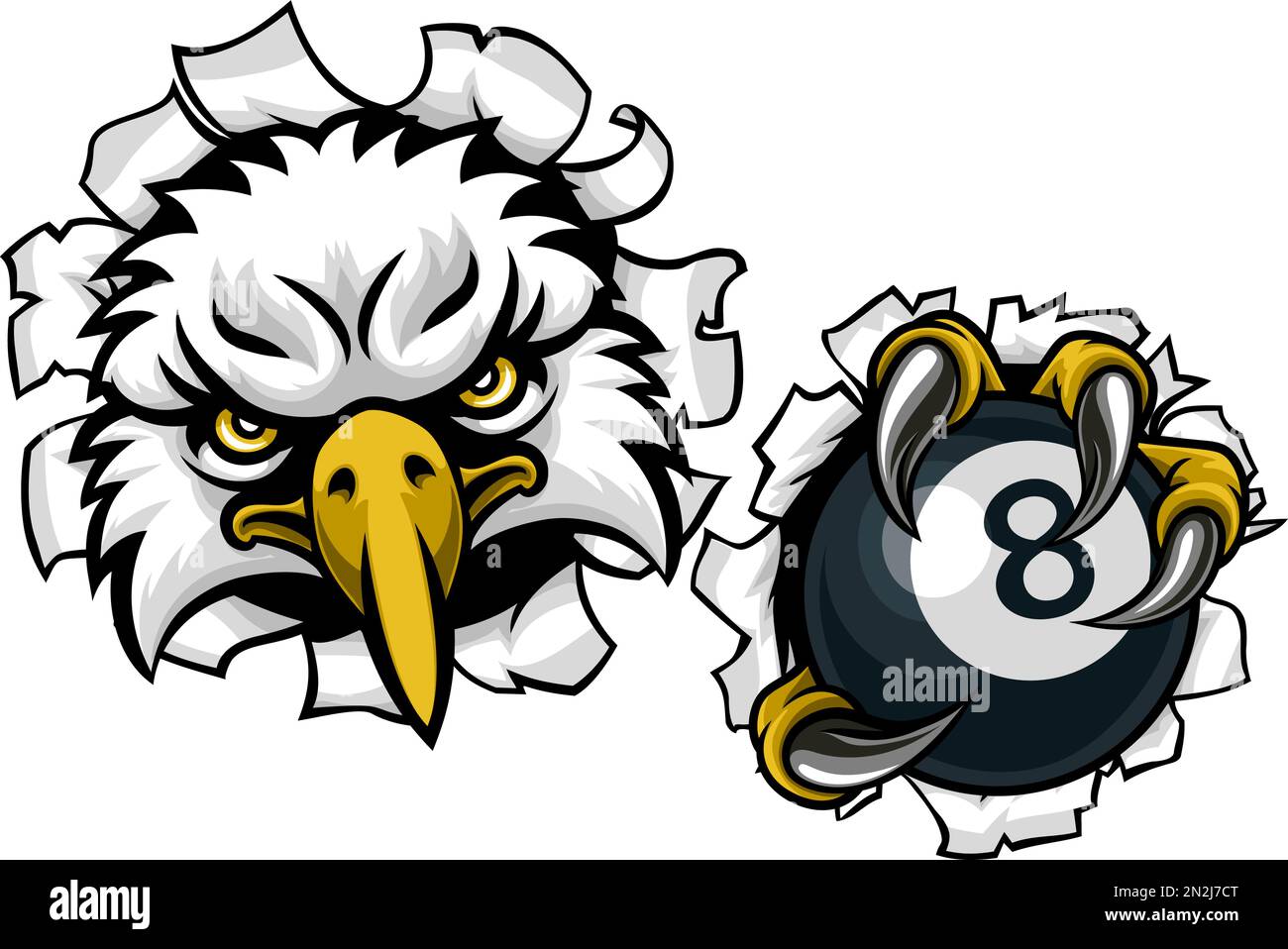 Eagle 8 Ball Billiards Mascot Cartoon Stock Vector & Art - Alamy