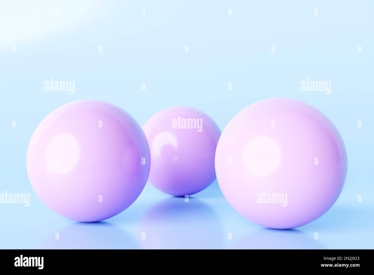 3d illustration of a pink sphere on a blue background. Digital metaball ...