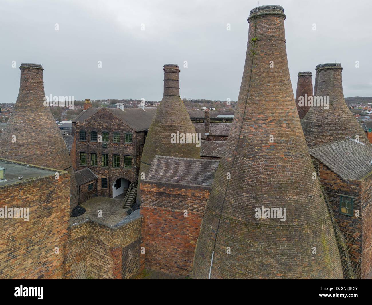 Stoke-on-trent, Staffordshire, England, Old Gladstone Potteries and museum with bottle ovens in the centre of Stoke on Trent, Staffordshire,UK. Stock Photo