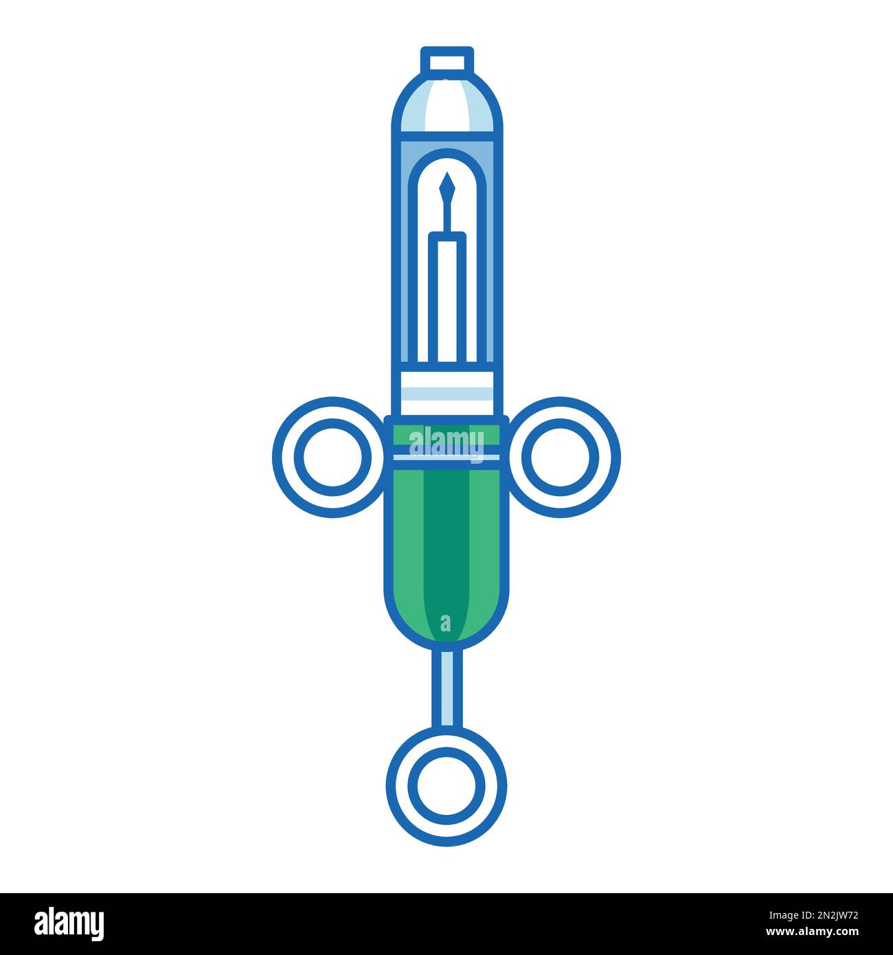 Dental Injection Syringe Illustration in Line Art Stock Vector