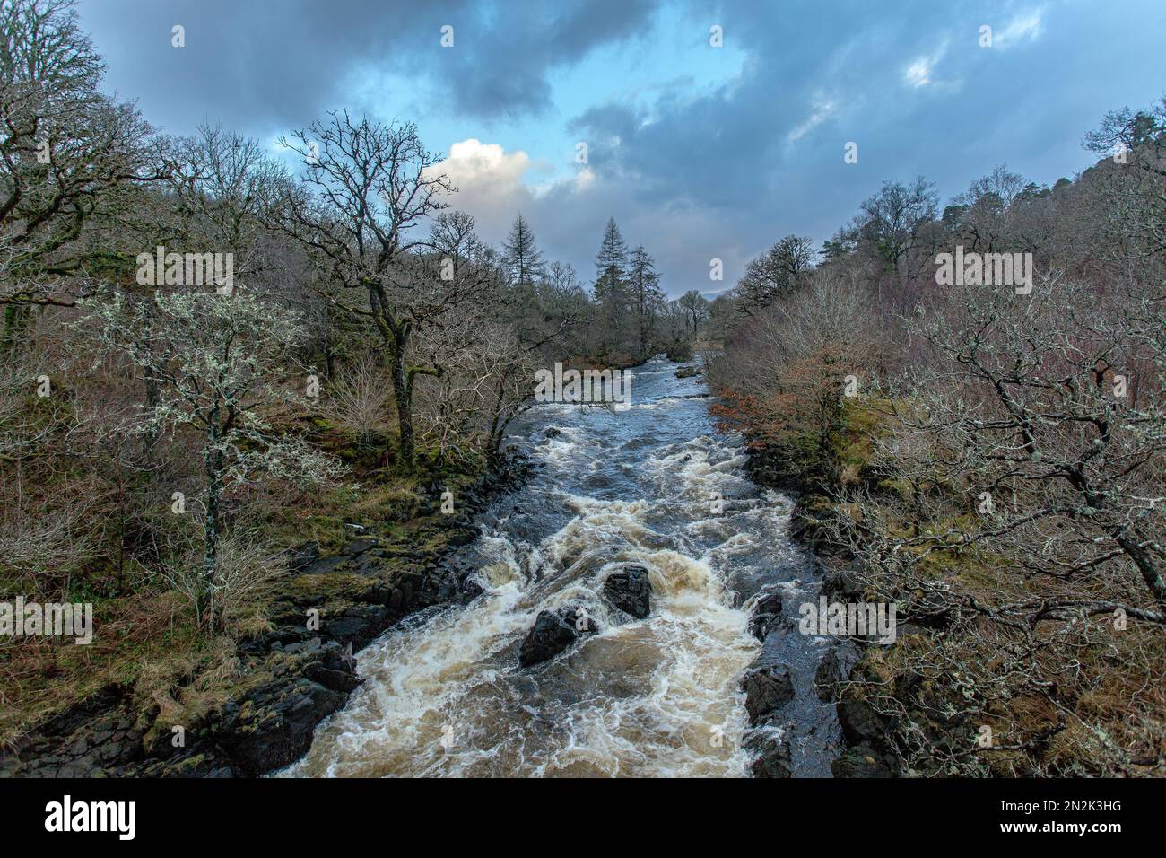 The Aline is the largest river flowing into the north of the Sound of Mull. Stock Photo