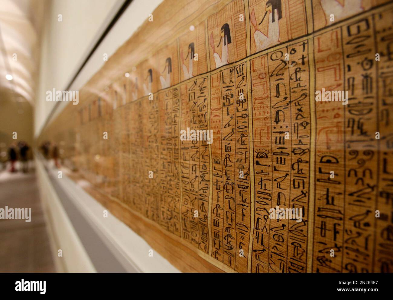 Hieroglyphic papyrus are displayed at the Egyptian Museum of Turin ...