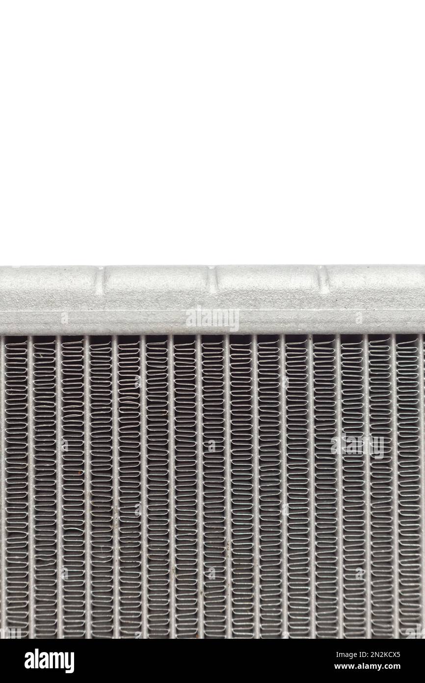 Car aluminum Heat Exchanger. Air Heater radiator for vehicle isolated on white background Stock Photo