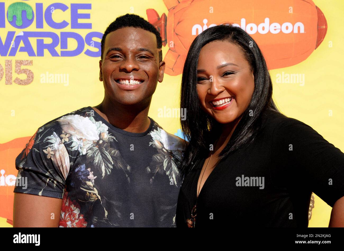 Kel Mitchell, left, and Asia Lee arrive at Nickelodeon's 28th annual