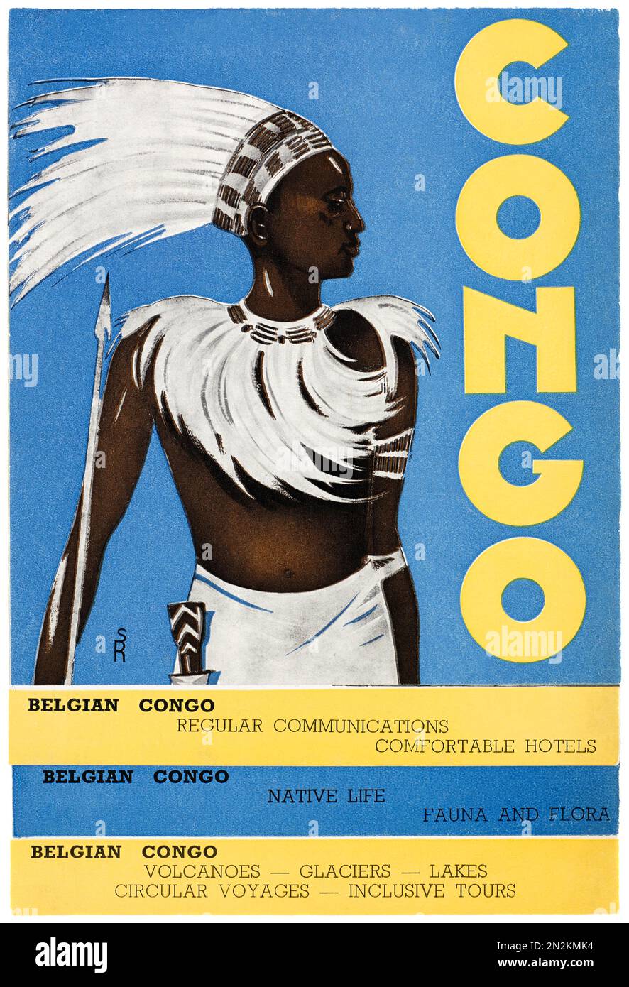 Congo by SR (dates unknown). Poster published in 1939 in Belgium Stock Photo