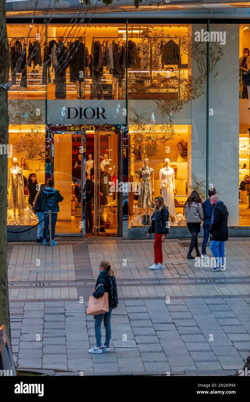 France. Paris (75) 8th arrondissement. The Dior store on the avenue des Champs-Elysees Stock Photo