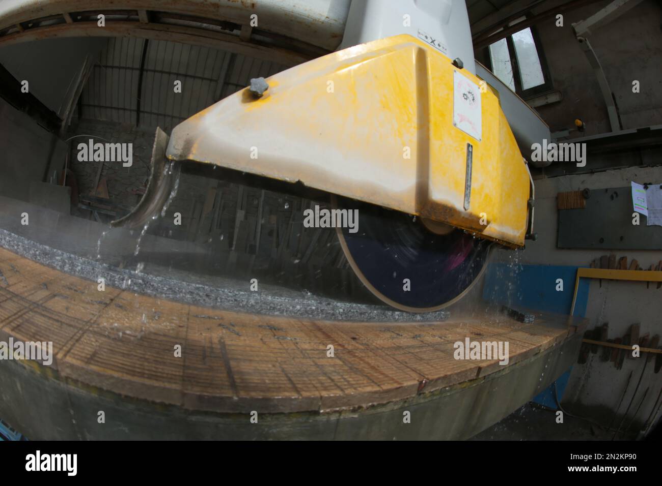 Processing Of Marble In The Quarry. Industrial Machinery For Cutting ...