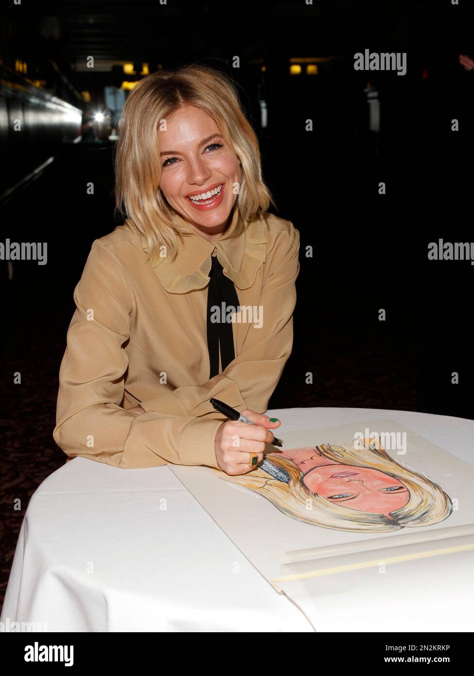 Actress Sienna Miller unveils her Sardi's caricature at Sardi's