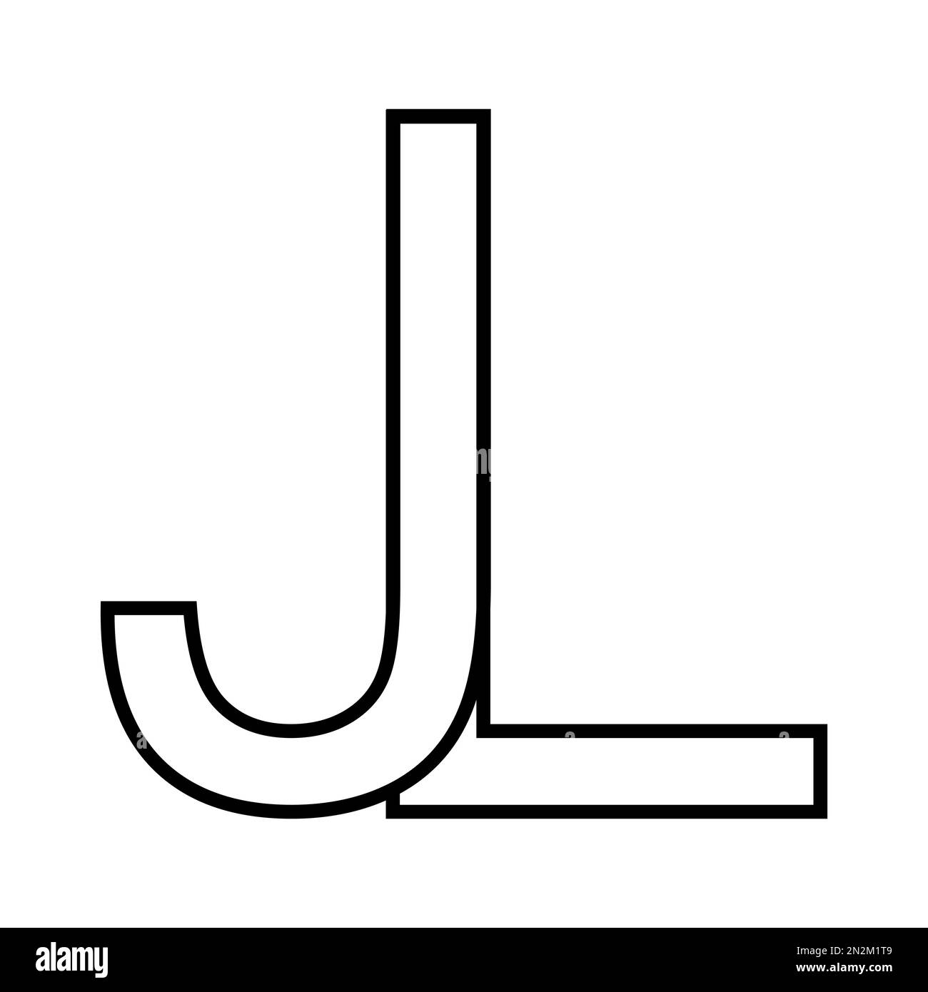 Logo sign lj jl icon double, letters logotype l j Stock Vector