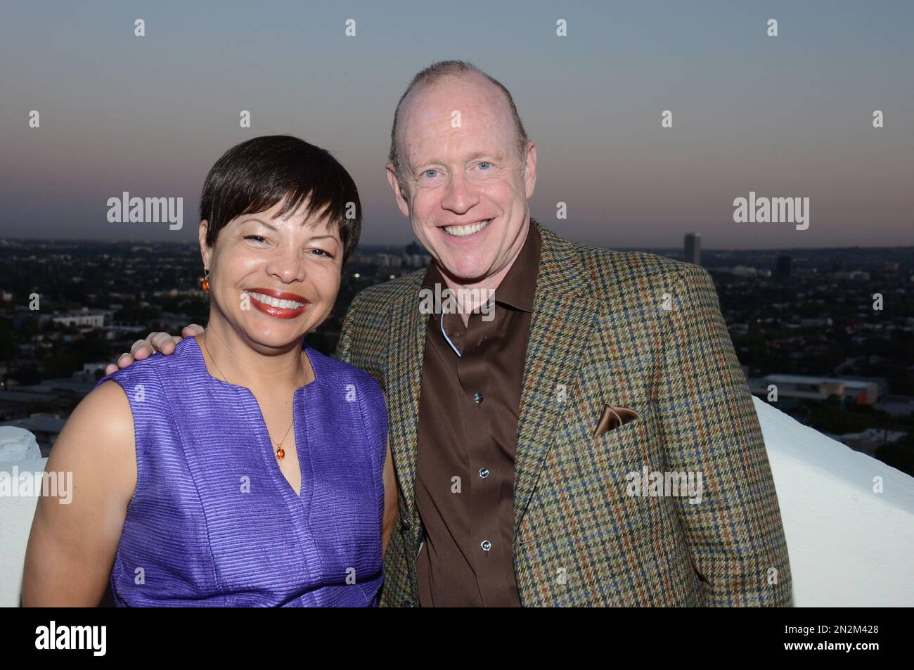 Leilani Jones Wilmore and Kevin Goetz attend the "Broadway To Hollywood"  Cocktail Event - Inside held at Sunset Towers on Wednesday, March 25, 2015  in Los Angeles, California. (Photo by Tonya Wise/Invision/AP