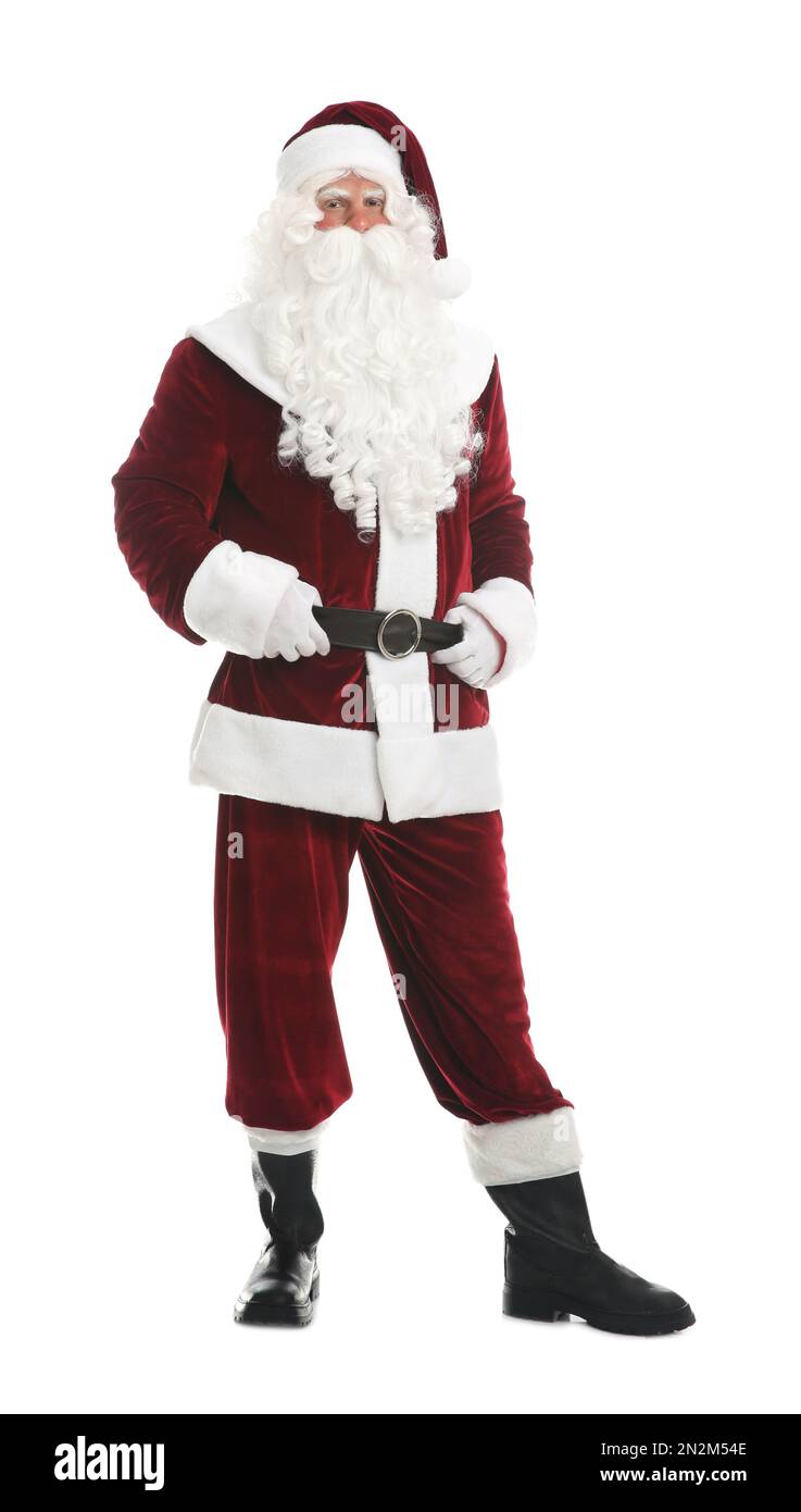 Full length portrait of Santa Claus on white background Stock Photo - Alamy
