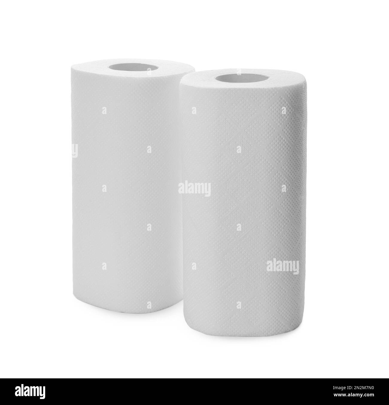 Rolls of paper tissues on white background Stock Photo Alamy