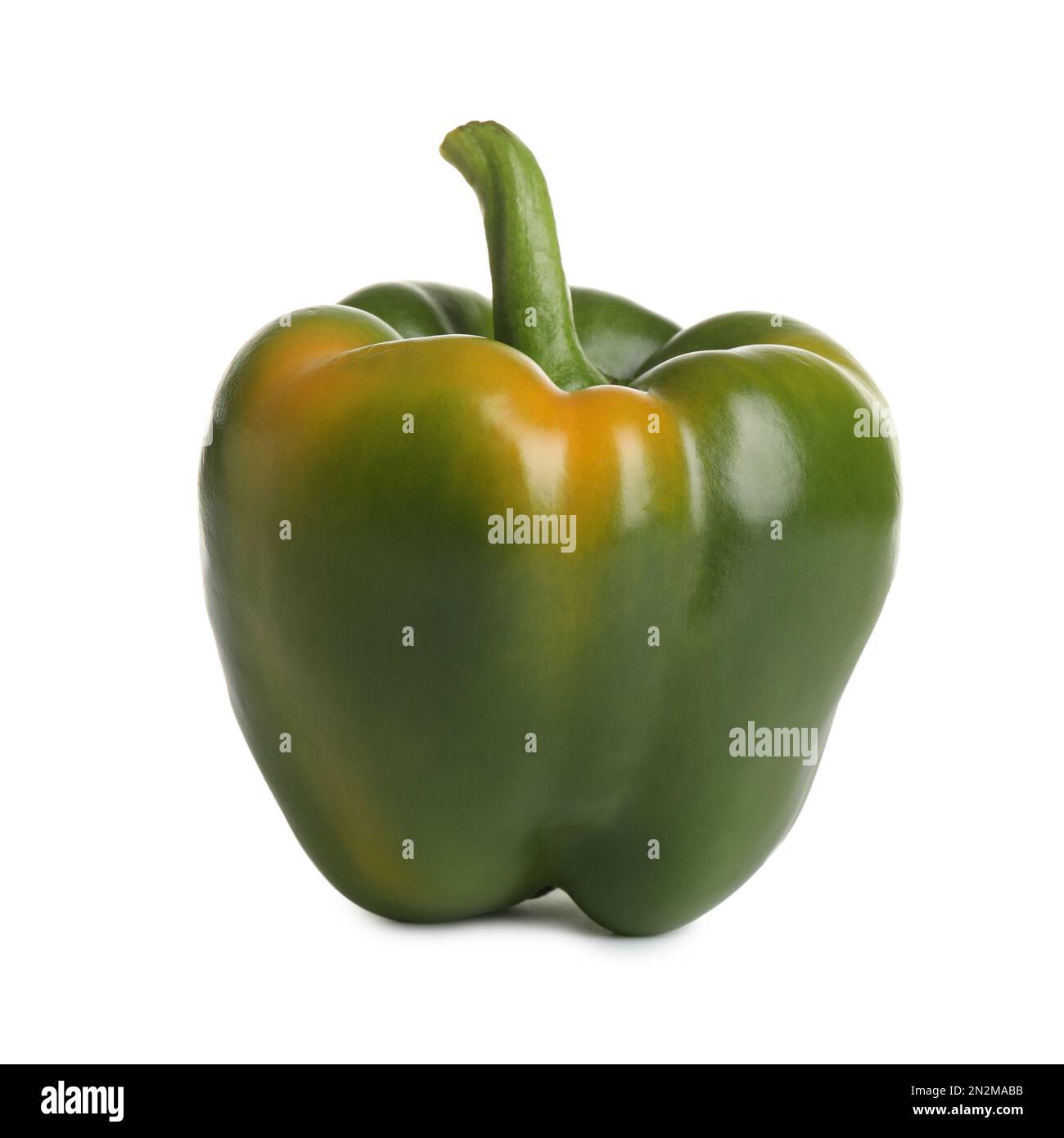 Fresh raw green bell pepper isolated on white Stock Photo Alamy