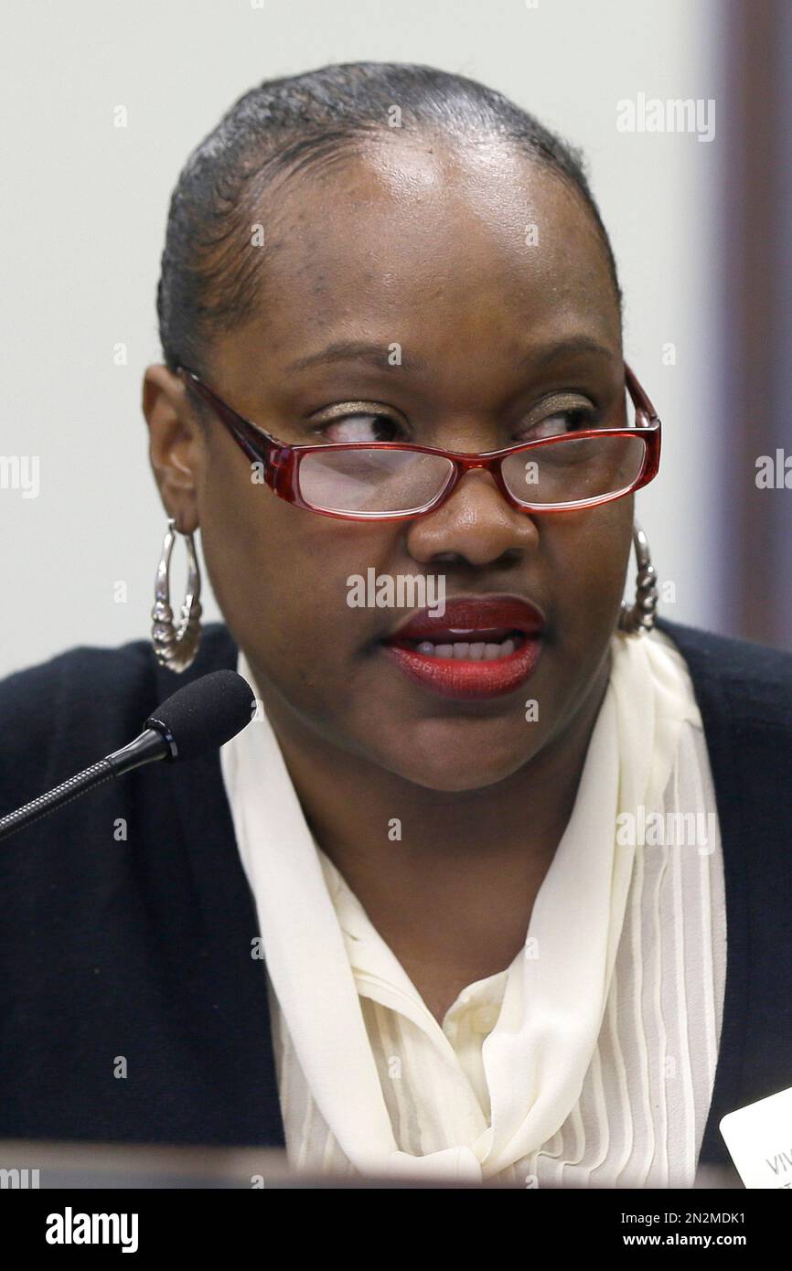 Rep. Vivian Flowers, DPine Bluff, speaks during a meeting of the House