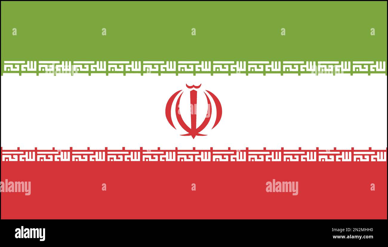 Flagge Wappen Fahne Nationalfahne Nationalflagge Iran Stock Photo