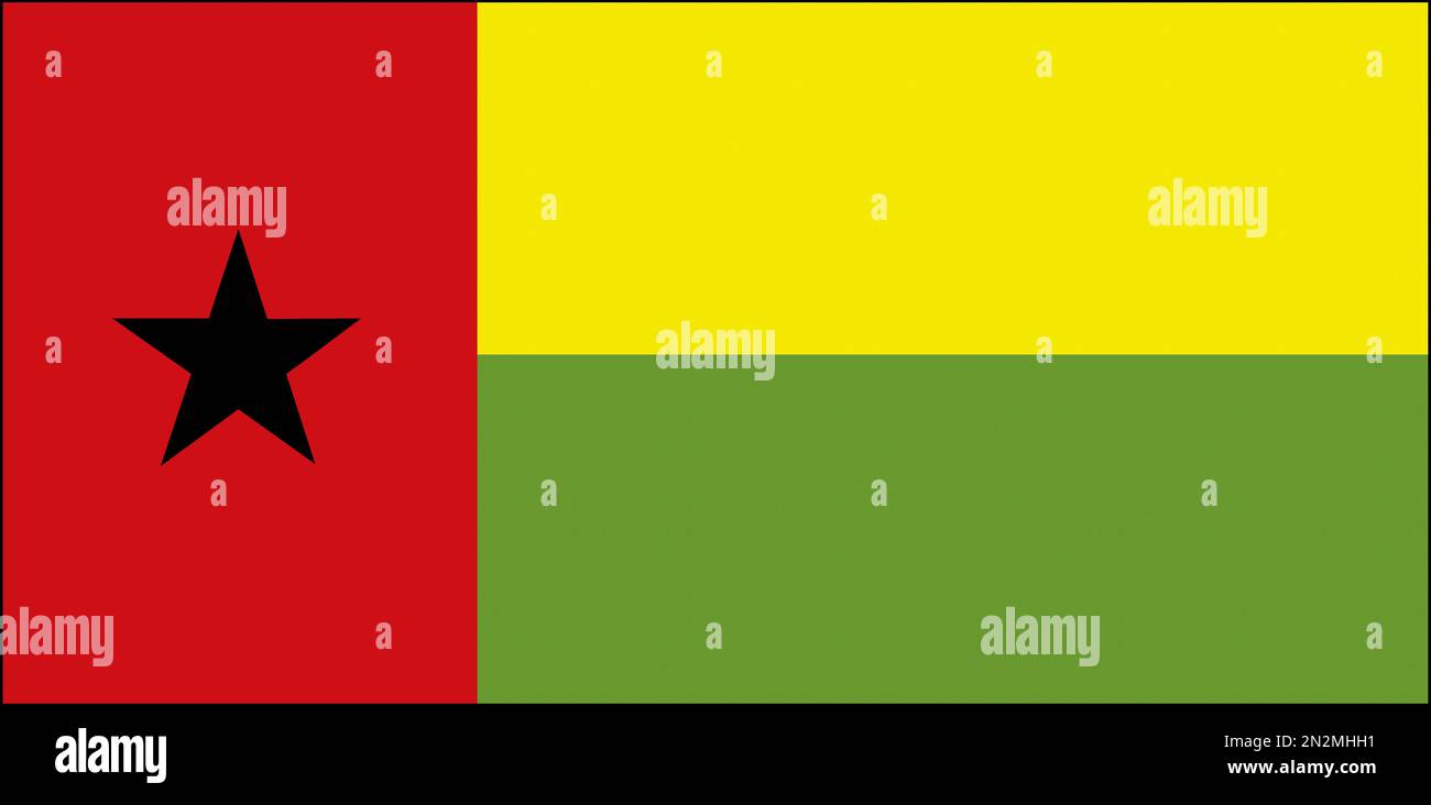 Flagge Fahne Nationalfahne Guinea Bisseau Stock Photo