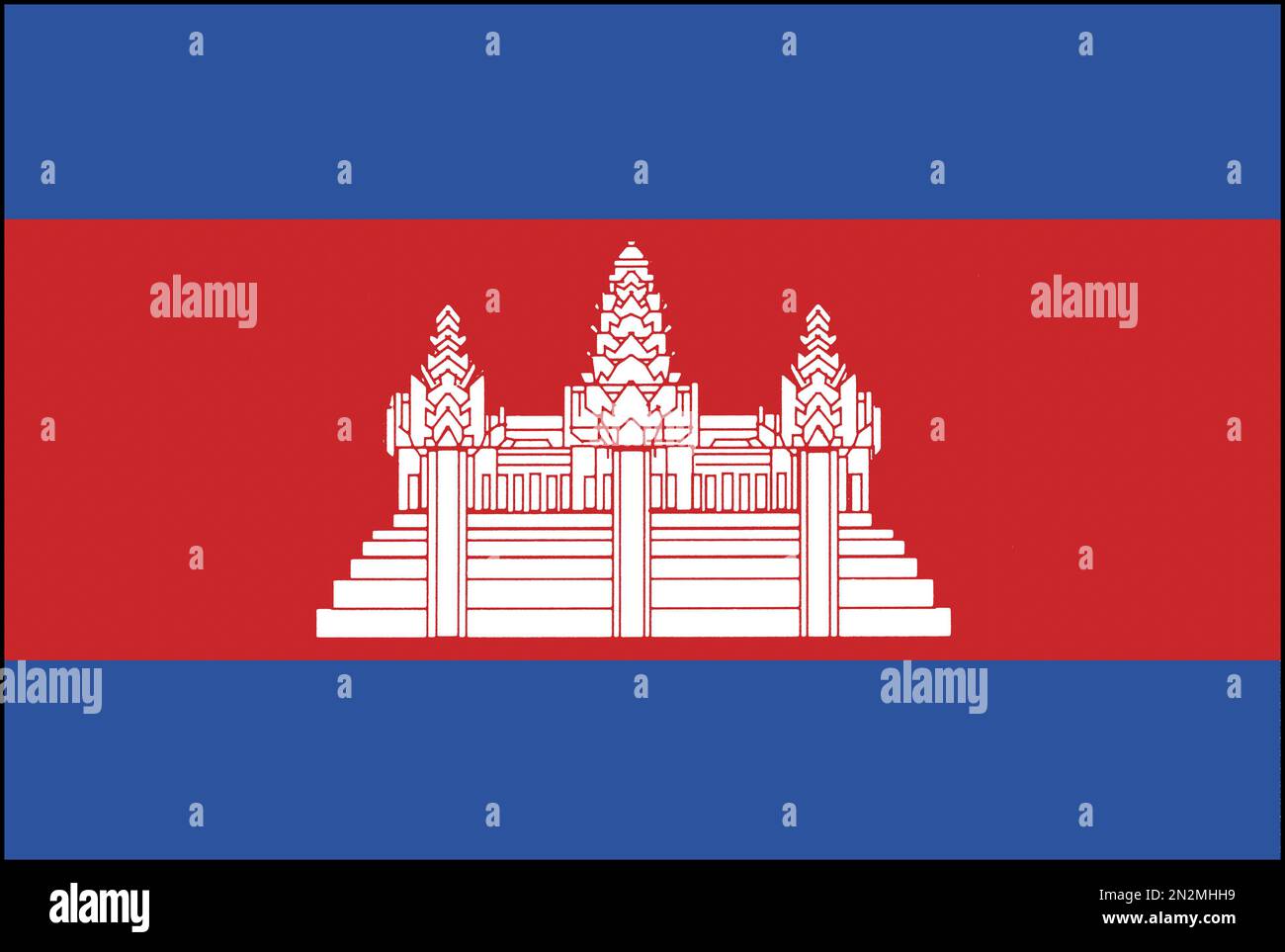 Flagge Wappen Fahne Nationalfahne Nationalflagge Kambodscha Stock Photo