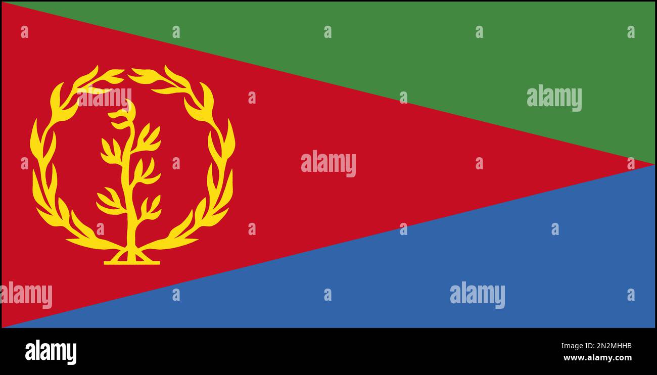 Flagge Wappen Fahne Nationalfahne Nationalflagge Eritrea Stock Photo