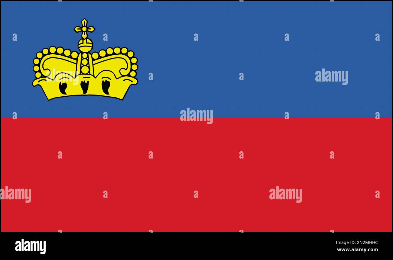 Flagge Fahne : Liechtenstein Stock Photo