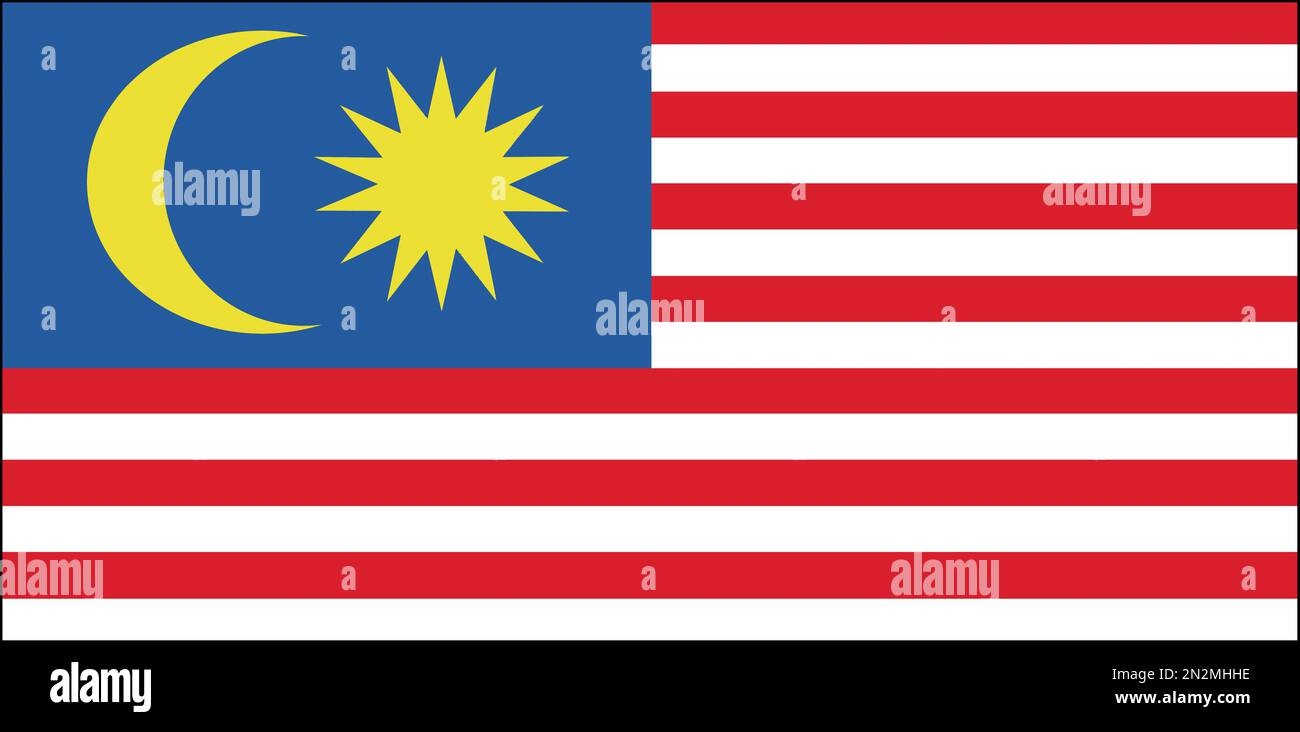 Flagge Fahne Nationalfahne Malaysia Stock Photo