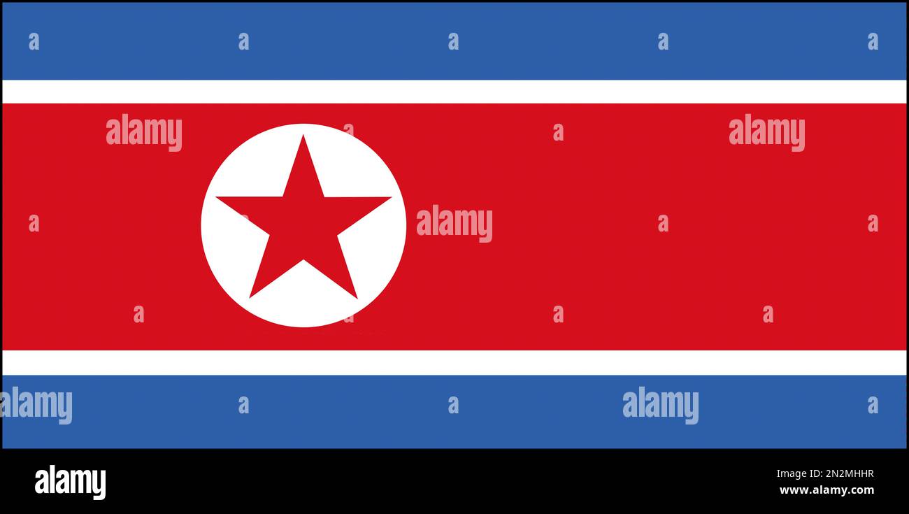 Flagge Fahne Nationalfahne Nordkorea (Demokratische Volksrepublik Korea) Stock Photo