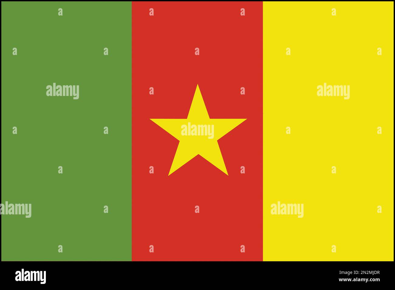 Flagge Fahne Nationalfahne Kamerun Stock Photo