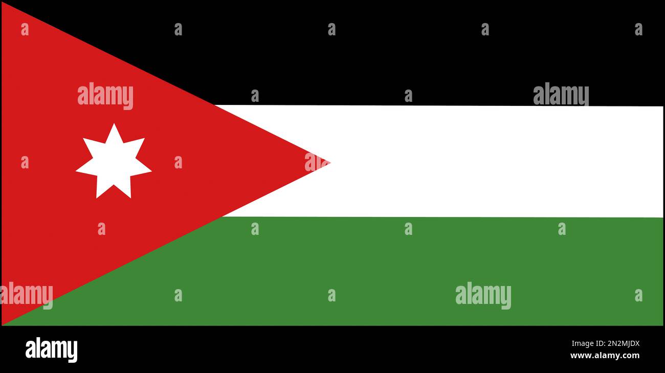 Nationalfahne Fahne Flagge Jordanien Stock Photo