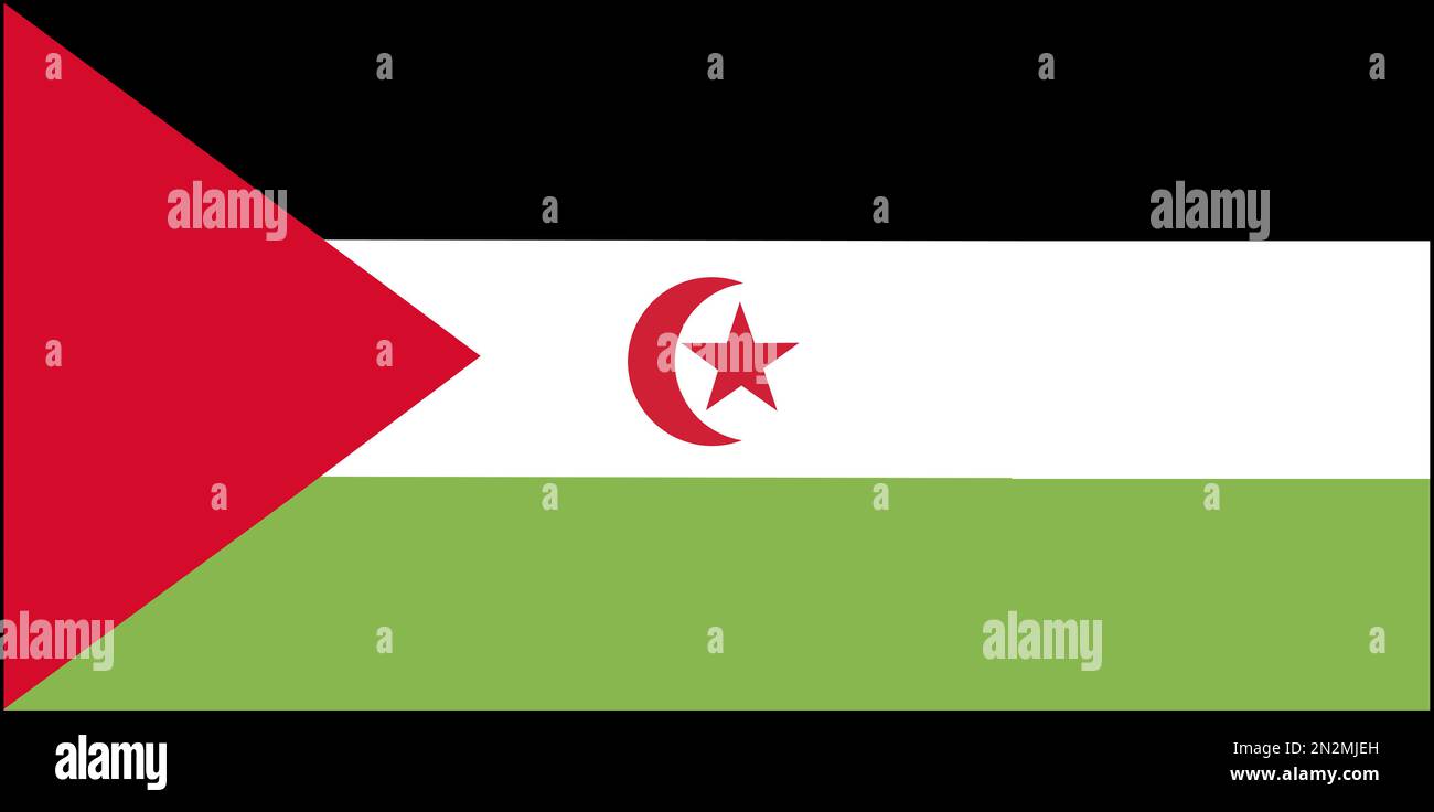 Fahne Flagge Nationalfahne Westsahara Stock Photo