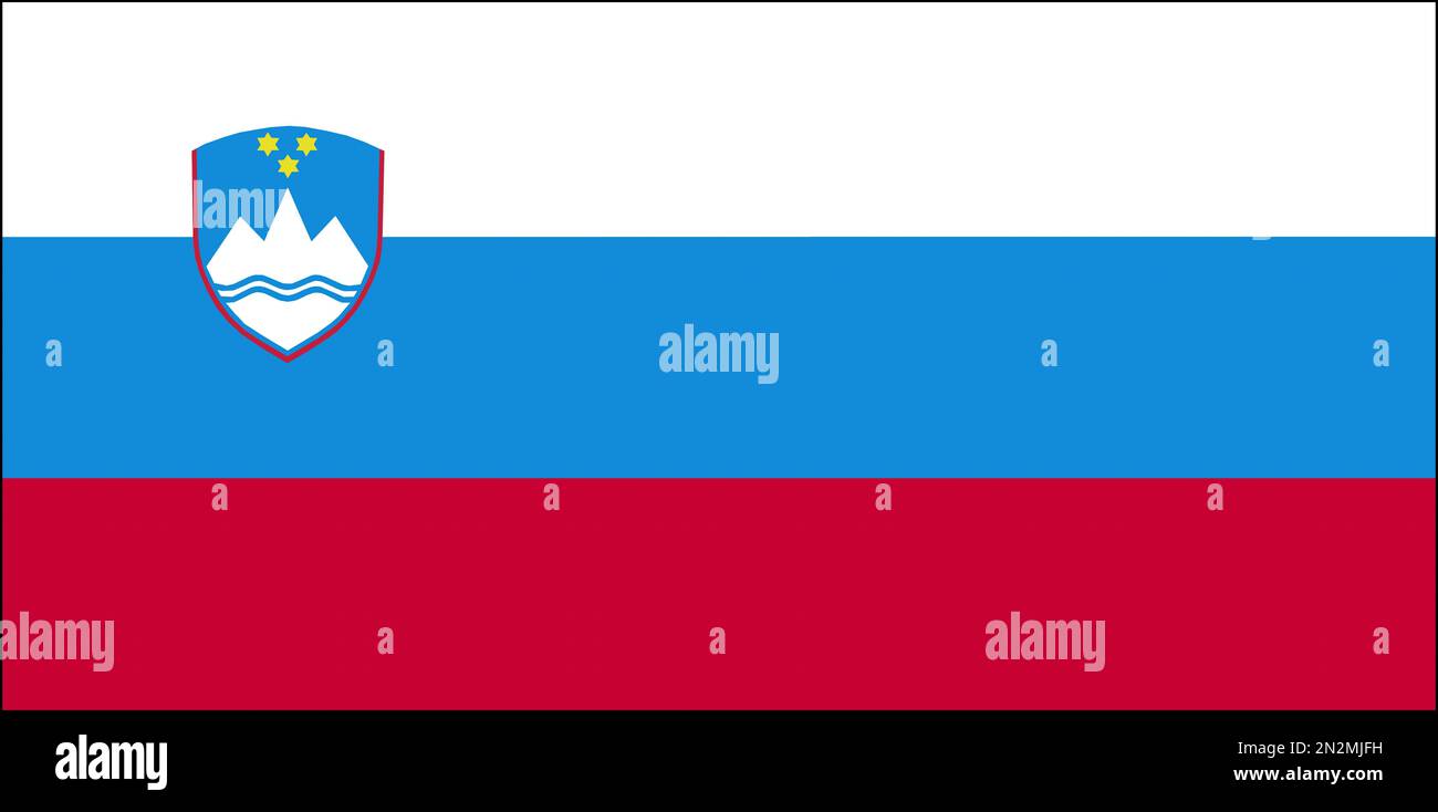 Fahne Flagge Nationalfahne Slowenien Stock Photo
