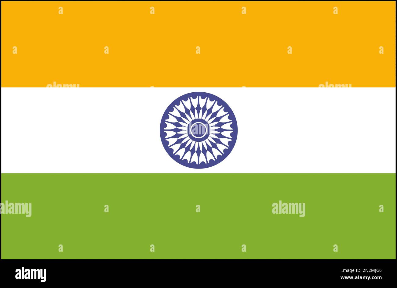 Flagge Wappen Fahne Nationalfahne Nationalflagge Indien Stock Photo