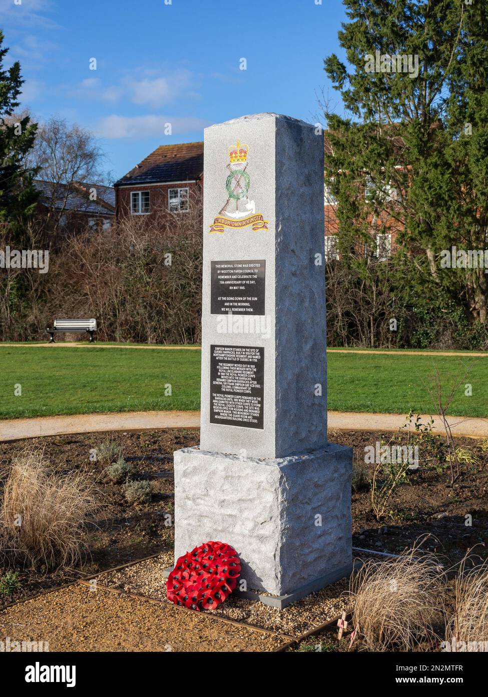 Simpson Manor memorial garden, Wootton, Northampton, UK; built on the
