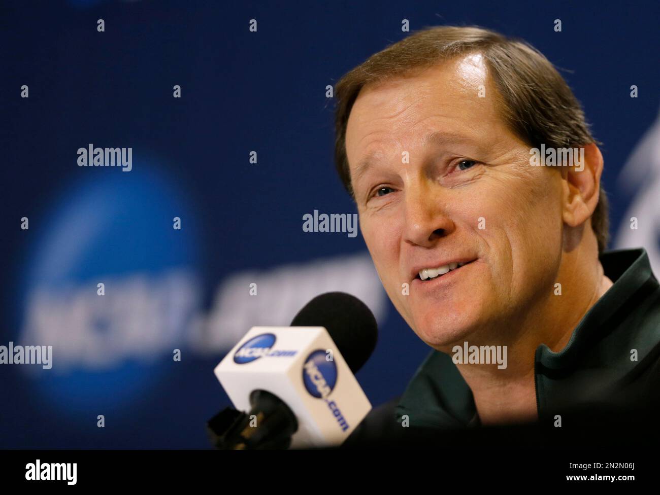 Oregon head coach Dana Altman speaks during a news conference for an