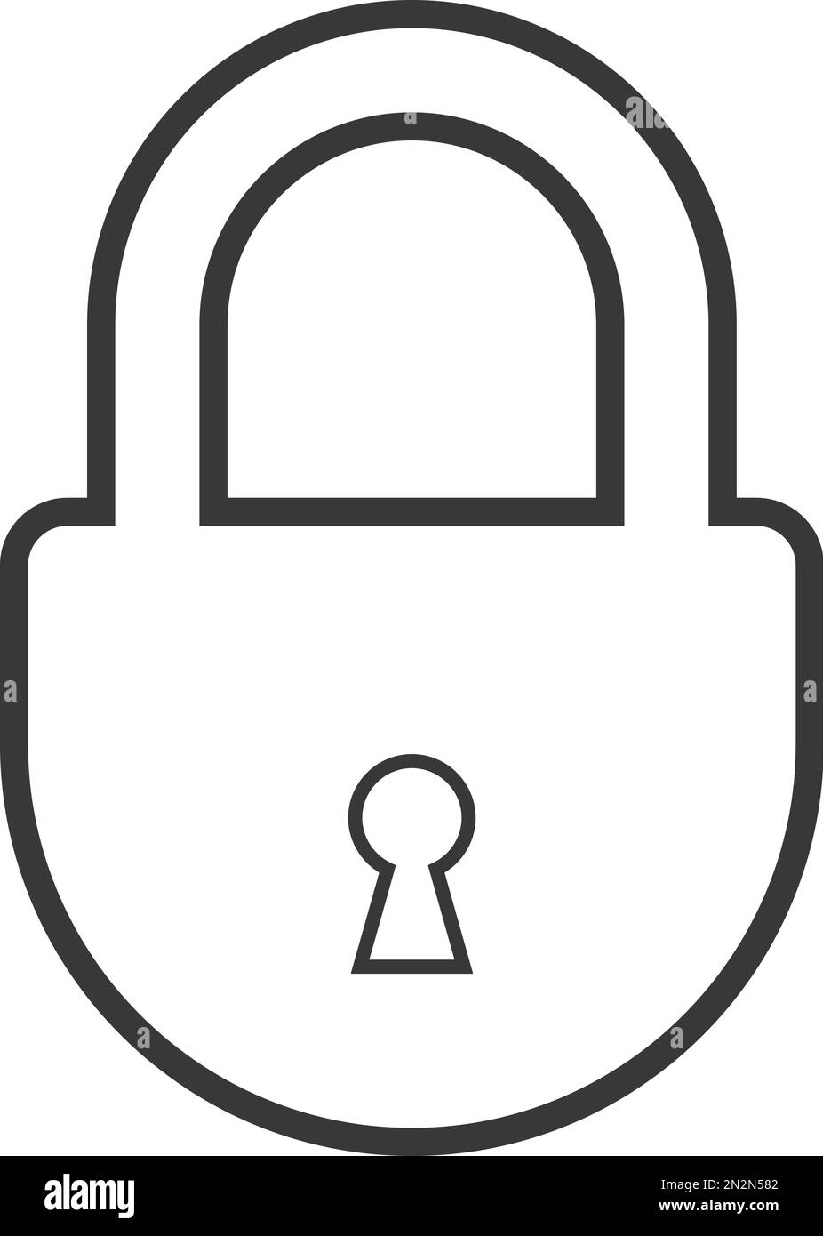close outline padlock icon. locked and lock on transparent background. Security symbol for your web site design, logo, app. safety protection Stock Vector