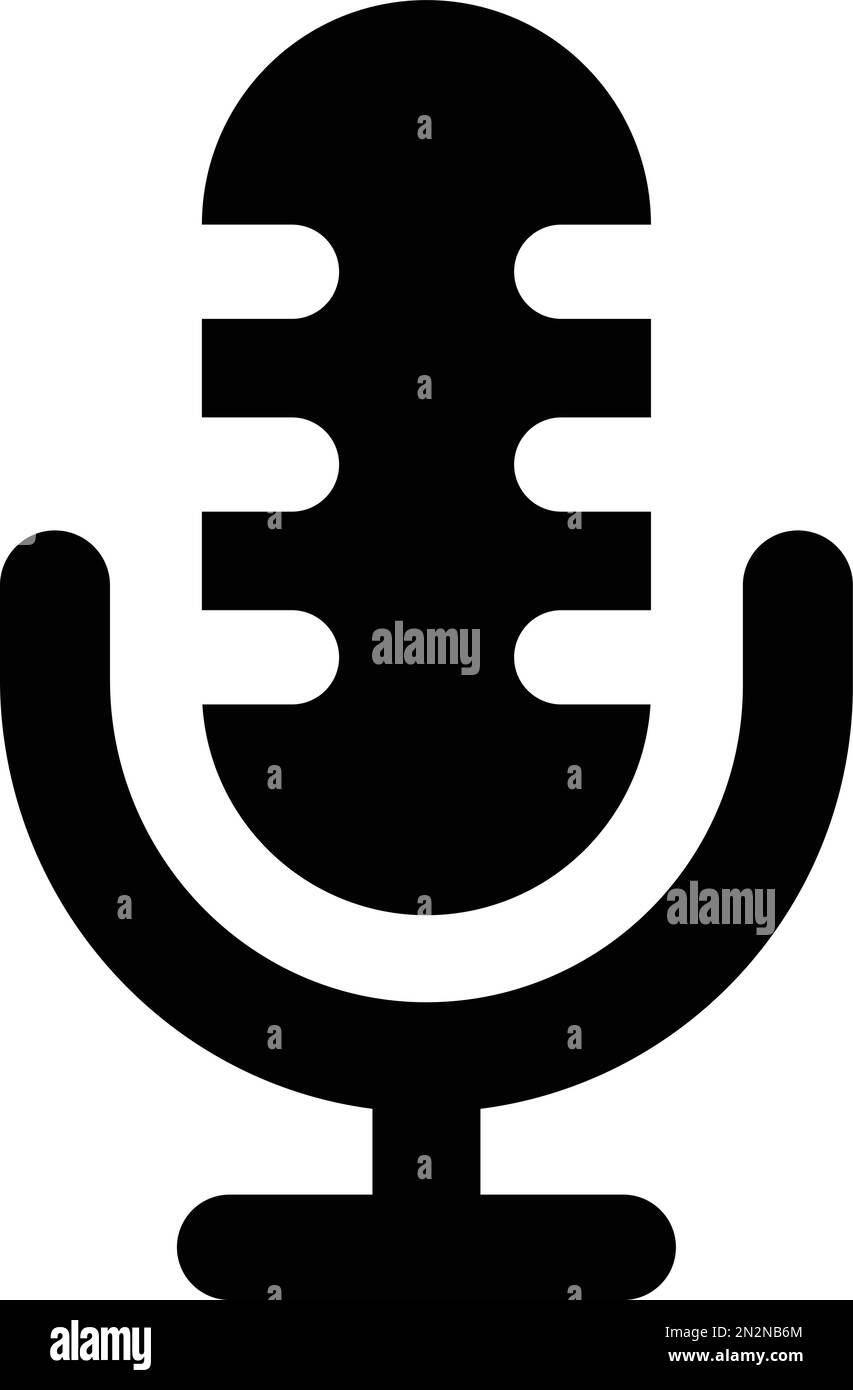 Podcast logo design microphone flat icon Vector Image